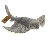 An Eco Hugs Stingray plush by Aurora crafted from recycled fabric with a realistic shape