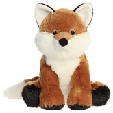 A fox plush toy from Aurora with reddish-orange fur, white accents, and a realistic pose.