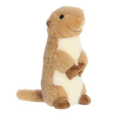 A brown prairie dog plush with a cream chest and rounded paws from Mini Flopsies by Aurora