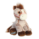A speckled Red Roan plush horse with a chestnut mane, tail, and pink halter from Bridle Buddies by Breyer