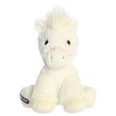 A horse plush toy from Aurora with a creamy white coat, soft mane, and lifelike details.
