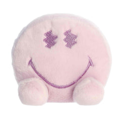 A lavender plush with star-shaped eyes and a big smile from the SmileyWorld Palm Pals Collection.