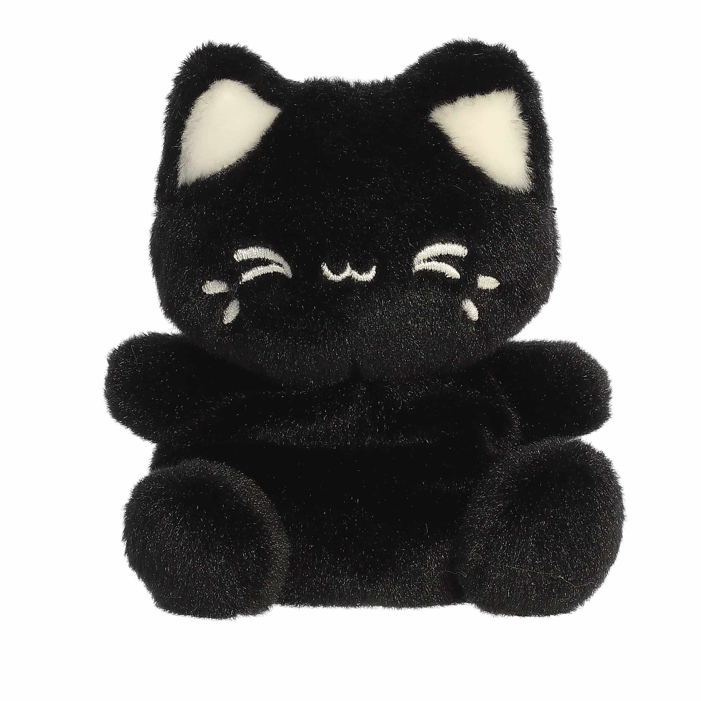 Black Sesame Meowchi Palm Pal from Tasty Peach, featuring dark plush fur and charming facial features