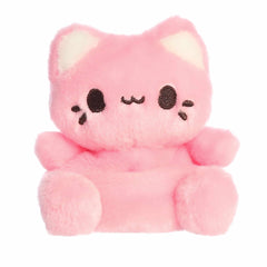 Strawberry Meowchi plush from Tasty Peach, featuring vibrant pink hue and adorable features