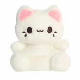 Custard Meowchi plush from Tasty Peach, featuring a plush creamy white body and rosy pink ears