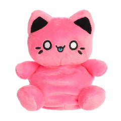 A bright pink Meowchi kitty plush with big sparkling eyes and a sweet smile from the Tasty Peach Palm Pals Collection.