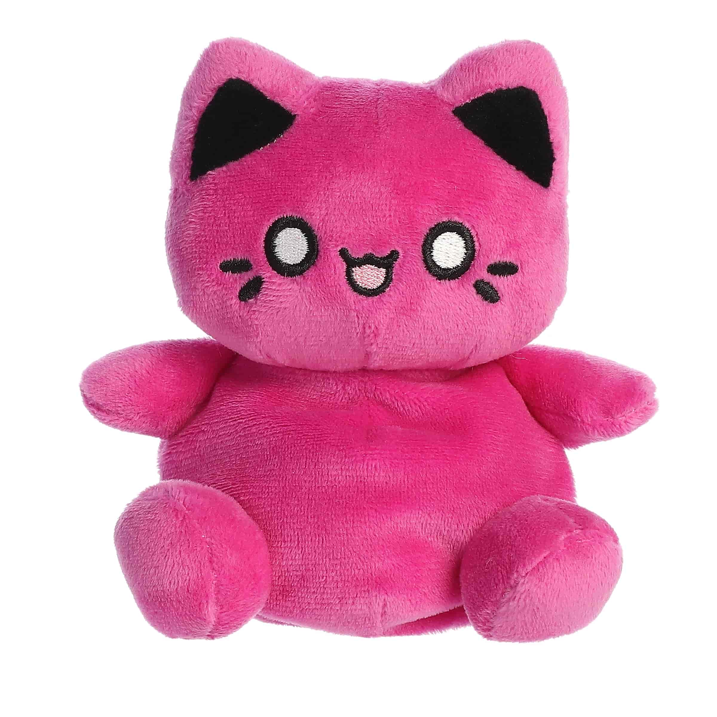 A deep purple Meowchi kitty plush with bright eyes and soft fabric from the Tasty Peach Palm Pals Collection.