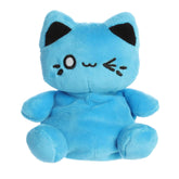 A vivid blue Meowchi kitty plush with a cheerful smile and soft texture from the Tasty Peach Palm Pals