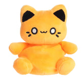 A bright orange Meowchi kitty plush with a cheerful smile from the Tasty Peach Palm Pals Collection.