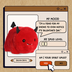 A spudsters product card for the Devlin Devil plush by Aurora