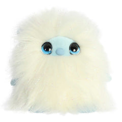 Cuddles The Yeti plush from Aurora's Holiday Collection, with glittering fur and blue eyes, perfect for festive cuddles!
