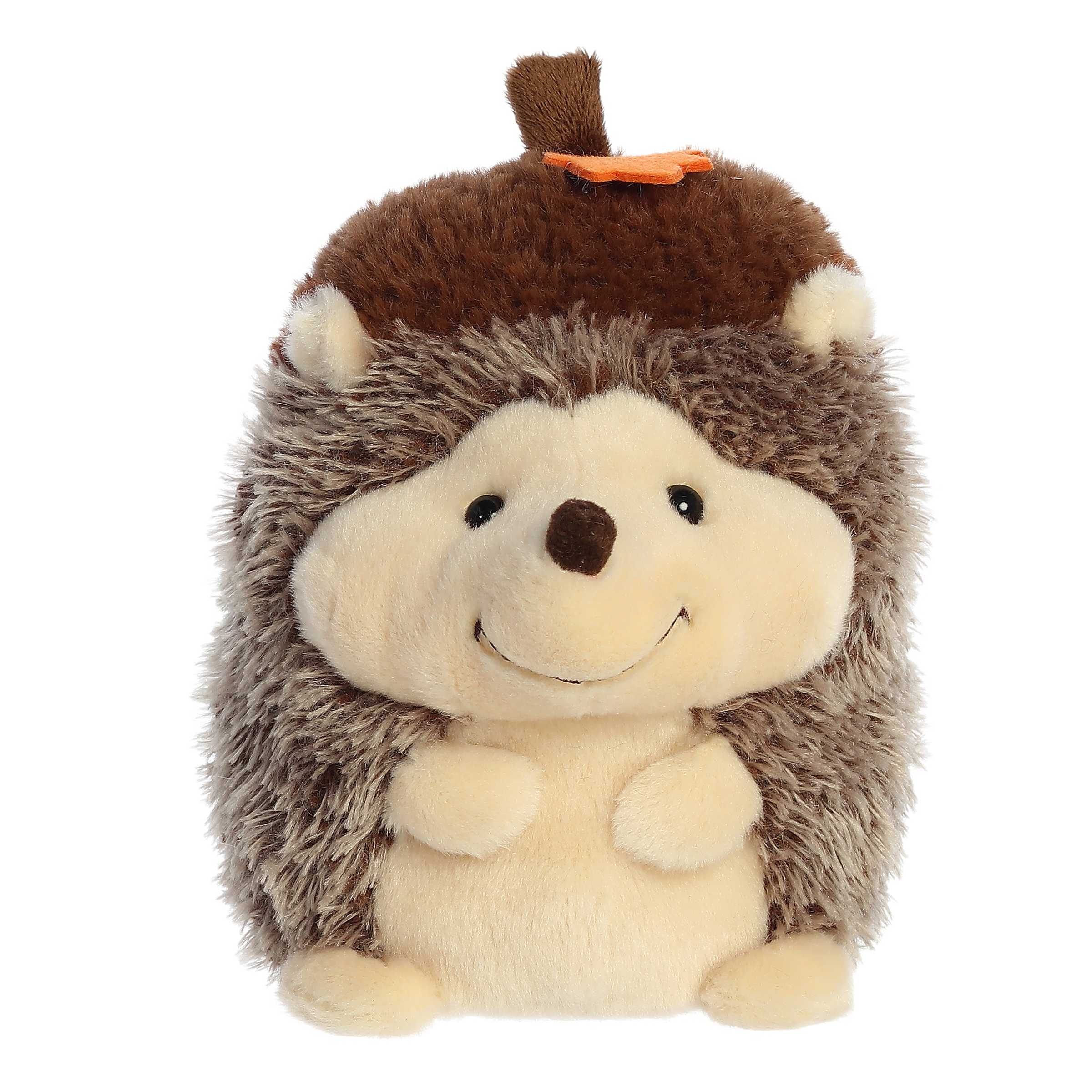 Hedgehog - Life In A Nutshell plush from Aurora's Holiday Collection, with an acorn hat, perfect for adding festive charm!