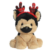 Judy German Shepherd plush from Aurora's Holiday Cheer Collection, with plaid antlers, perfect for holiday cuddles