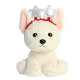 Cassidy French Bulldog plush from Aurora's Holiday Cheer Collection, with a glittering star headband and cuddly white fur