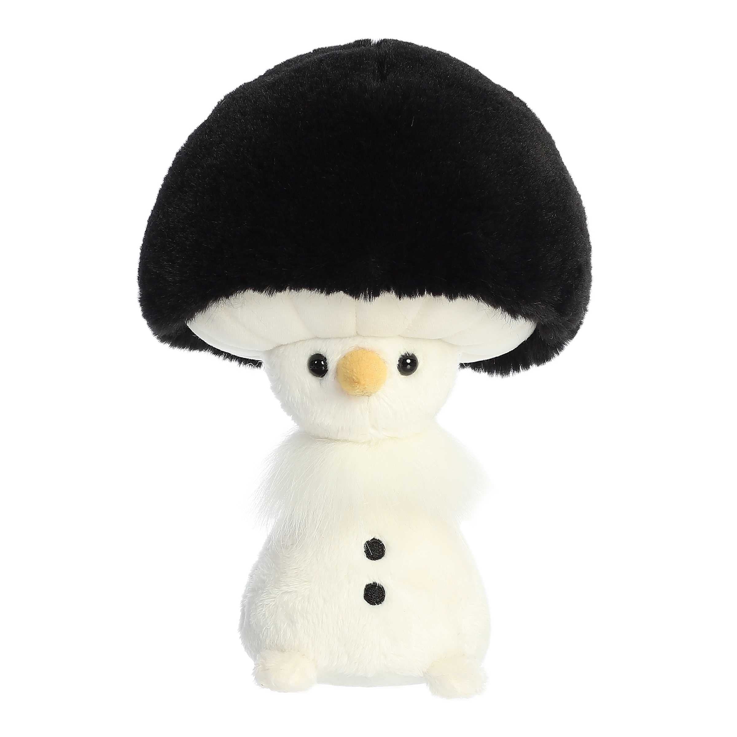 Fungi Friends Snowman plush by Aurora, with a unique mushroom cap and soft white body.
