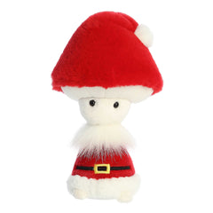 Fungi Friends Santa plush by Aurora, with red mushroom cap Santa hat, spreading holiday cheer.