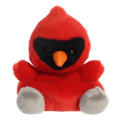 Louis Cardinal Palm Pal plush, red with black face mask, ideal for bird lovers and joyful decor.