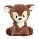 Plush reindeer with bright eyes and soft fur, available in multiple sizes and colors—perfect for cozy, festive holiday décor