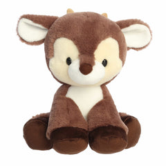 Plush reindeer with bright eyes and soft fur, available in multiple sizes and colors—perfect for cozy, festive holiday décor