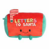 Red plush mailbox with Letters to Santa text from Aurora plush, soft texture, and festive detailing