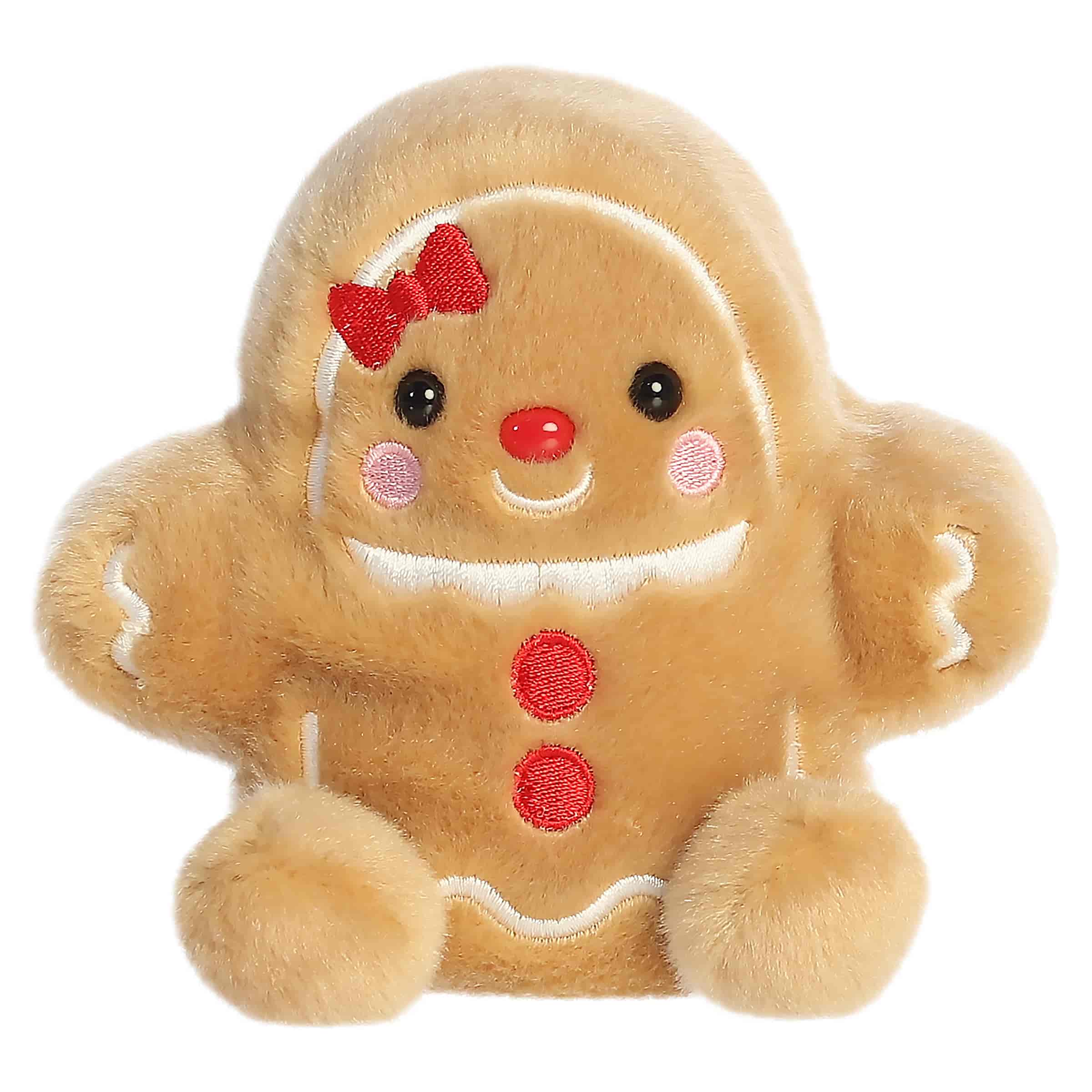 Gingerbread girl plush with icing details and a sweet smiling face