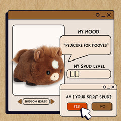 A spudsters product card for the Hudson Horse plush by Aurora
