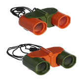 Aurora Toys Folding Binoculars in green and orange, equipped with a black neck strap, perfect for kids' outdoor exploration
