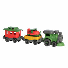 Large Train Set from the Wheatley Collection, with a green front engine, an airplane-carrying flatcar, and a passenger car