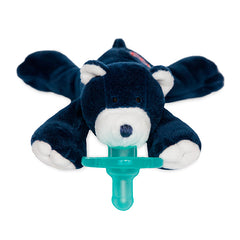 WubbaNub Boston Red Sox Bear pacifier, adorned with the team logo, perfect for tiny baseball fans.