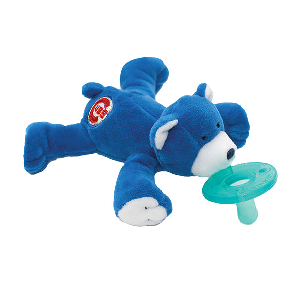 WubbaNub Chicago Cubs Bear pacifier, featuring the Cubs logo, designed for the smallest fans.