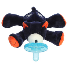A WubbaNub bear pacifier plush from Aurora with Detroit Tigers team logo details.