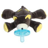 A WubbaNub bear pacifier plush from Aurora with San Diego Padres team logo details.