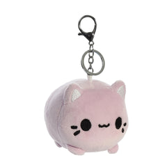 Lavender Meowchi plush keychain from Tasty Peach plush by Aurora with purple embroidered features.