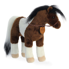 Paint Horse plush from Breyer - Showstoppers by Aurora, featuring distinct patches and a flowing black mane.