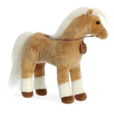 Morgan horse plush from Breyer - Showstoppers by Aurora, featuring soft tan coat and white markings, ideal for collectors.