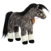 Andalusian horse plush from Breyer - Showstoppers by Aurora, featuring a grey dappled coat and luxurious black mane