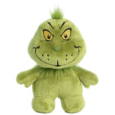 Grinch Dood Plushie from Dr. Seuss x Aurora, capturing the character's whimsy with soft green fur and a signature grin.