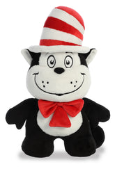 Cat in the Hat Dood Plushie from Aurora, with a red and white hat and bow tie, ideal for playful companionship