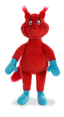 Fox In Socks plush from Dr. Seuss by Aurora, featuring bright red with blue gloves and feet