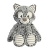 Rocko raccoon plush from Cuddlers by ebba, with a heartwarming face and soft fabrics, perfect for comfort and cuddles.