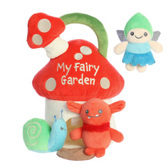 Mushroom fairy house playset with fairyland characters, each with engaging sounds, crafted to be baby-friendly, by ebba.