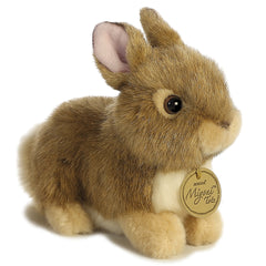 Tan Baby Bunny plush from Miyoni by Aurora, featuring realistic soft tan fur and bright eyes