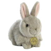 Grey Angora Bunny plush from Miyoni by Aurora, with lifelike fluffy grey fur