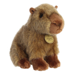 A brown capybara plush toy from Miyoni by Aurora plush with a rounded body and soulful eyes.