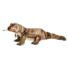 Enchanting Komodo Dragon plush with authentic brown and green hues, intricate scale detailing, and a light tan belly.