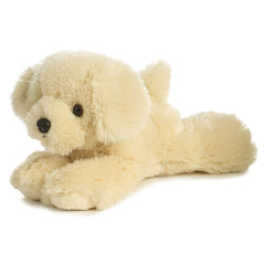 A cream-colored puppy plush toy from Mini Flopsie by Aurora with floppy ears and an adorable face.