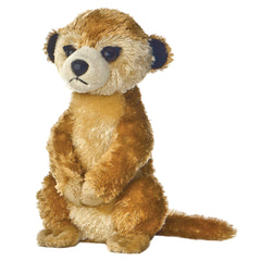 A sandy brown meerkat plush from Mini Flopsie by Aurora with an upright pose and charming expression.
