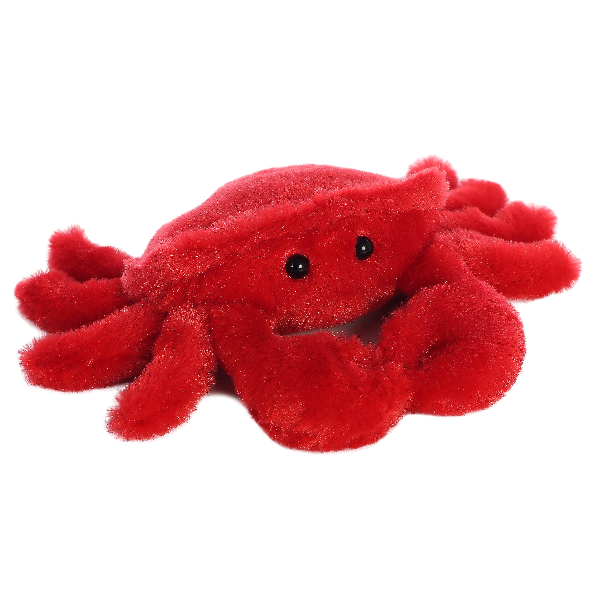 Red crab plush from Mini Flopsie by Aurora with a cuddly body and charming sea creature design.