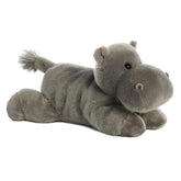 A gray hippo plush toy with soft fur and round snout, ready for snuggles by Aurora stuffed animals.