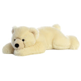 A large polar bear plush toy from Aurora with soft white fur and a laid-back, huggable body shape.